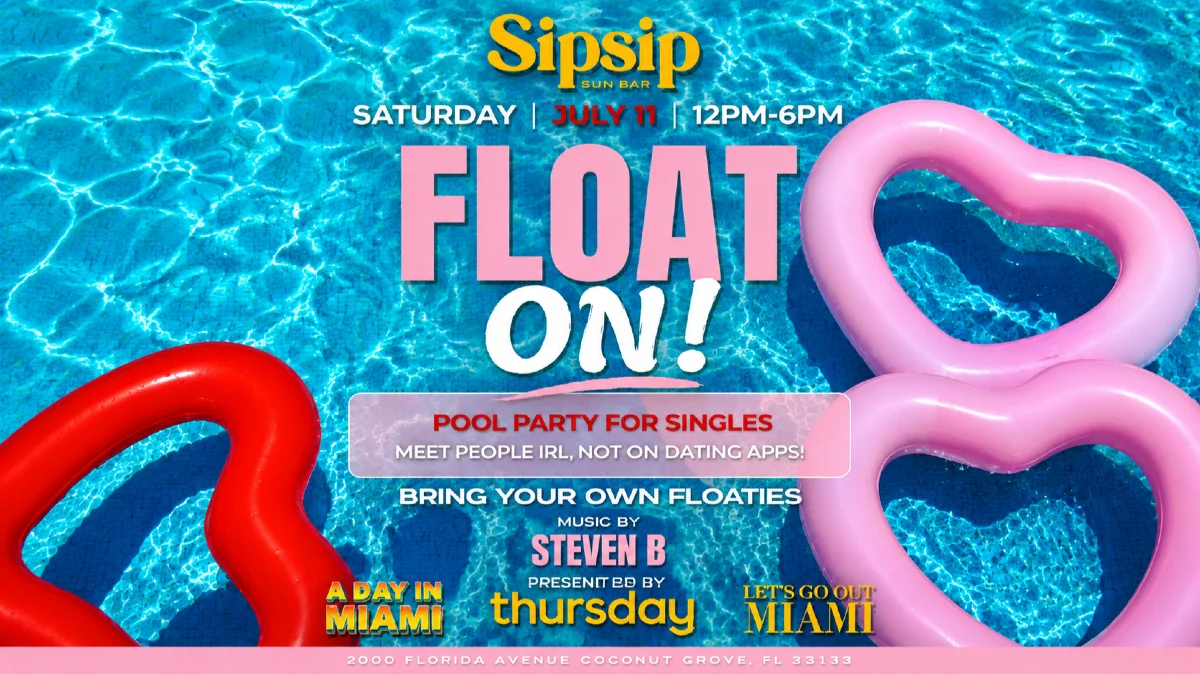 FLOAT ON POOL PARTY FOR SINGLES MEET PEOPLE IRL, NOT ON DATING APPS! PROMO CODE: ADIM - 20% off 
